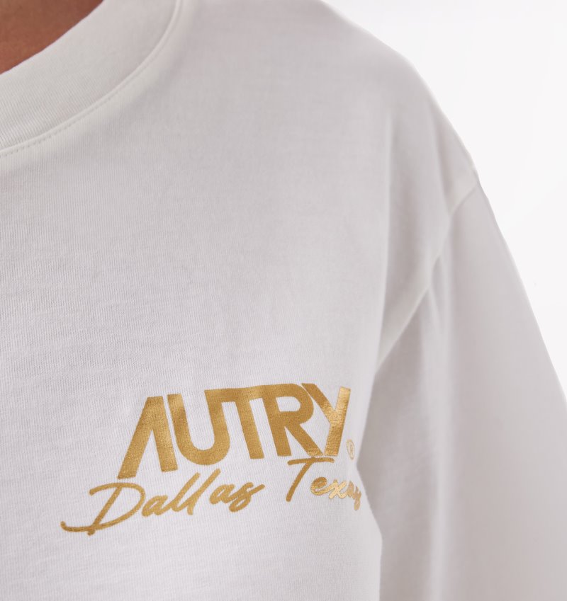 Camiseta Autry Crew Neck Mujer Doradas | I5DL6JE