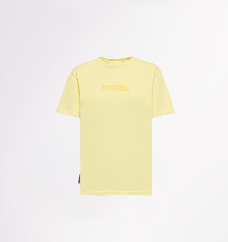 Camiseta Autry Matchpoint Mujer Amarillo | BDX8QLQ