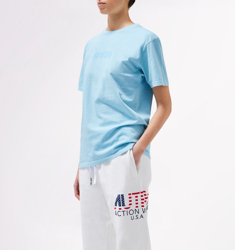 Camiseta Autry Matchpoint Mujer Azules Claro | KIKF0M3