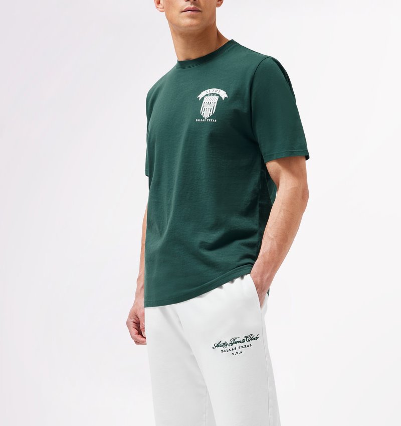 Camiseta Autry Tenis Club Badge Hombre Verde | EL2DANR