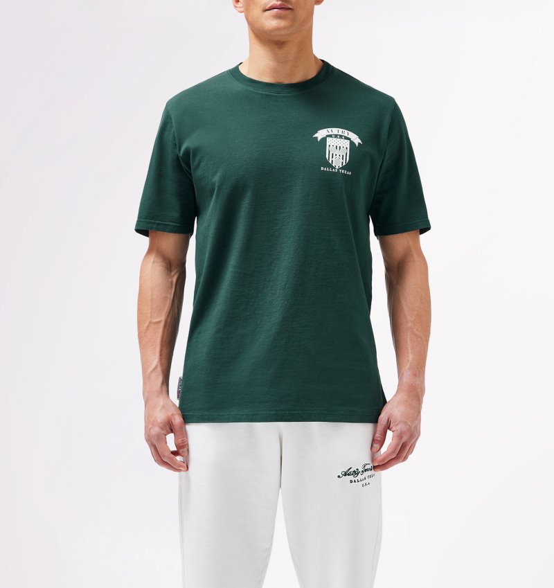 Camiseta Autry Tenis Club Badge Hombre Verde | EL2DANR