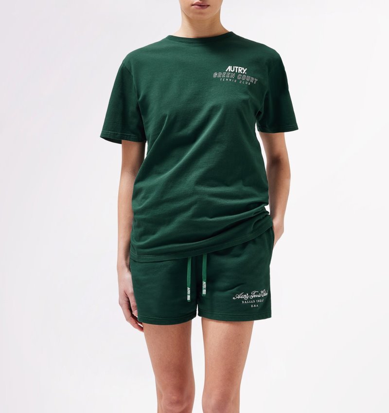 Camiseta Autry Tenis Club Court Mujer Verde | A4DPQEF