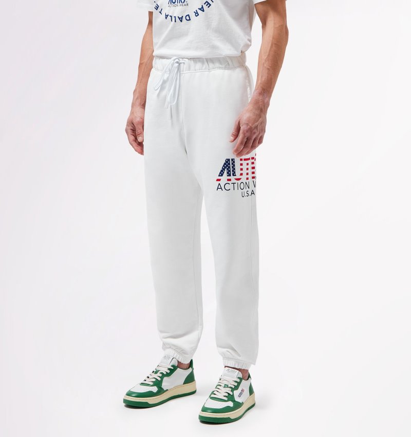 Pantalones Autry Iconic Logo Hombre Blancas | XOYZABK