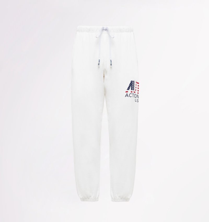 Pantalones Autry Iconic Logo Hombre Blancas | XOYZABK