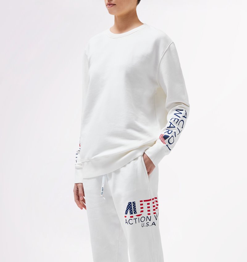 Sudaderas Autry Iconic Logo Mujer Blancas | 73403AX