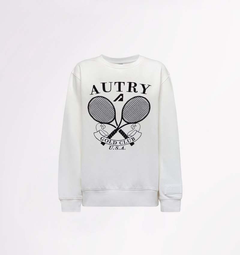 Sudaderas Autry Tenis Crew Neck Mujer Blancas | 3JMB1IS