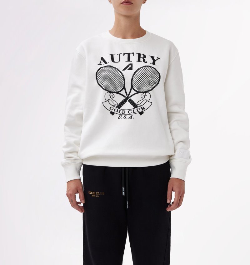 Sudaderas Autry Tenis Crew Neck Mujer Blancas | 3JMB1IS