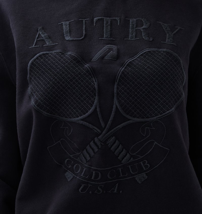 Sudaderas Autry Tenis Crew Neck Mujer Negras | ARLKSVU